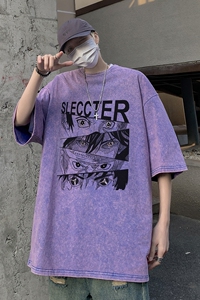 XZ203-SX221-P38  23夏季新品水洗做旧卡通印花短袖T恤.图片