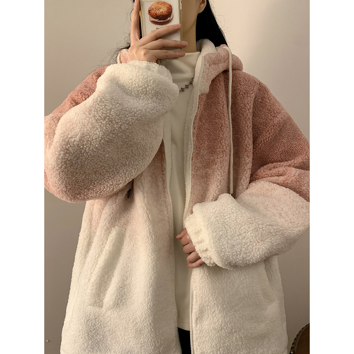 XZ203-YG01-P138冬装新品保暖渐变羊羔毛棉衣外套.,女装棉衣/棉服,星座203