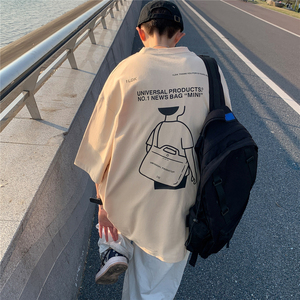 XZ203-T46-P28 23夏季休闲圆领印花宽松短袖T恤..图片