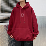 冬装新品加绒加厚连帽印花卫衣XZ203-W99加绒-P60，男装卫衣，星座203