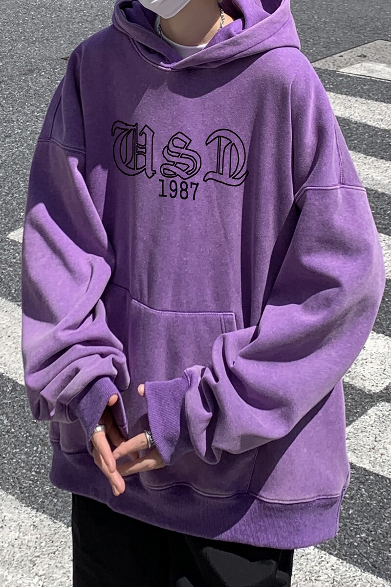 直播品质!秋冬重磅水洗做旧连帽卫衣XZ203-SW639-P68,男装卫衣,星座203