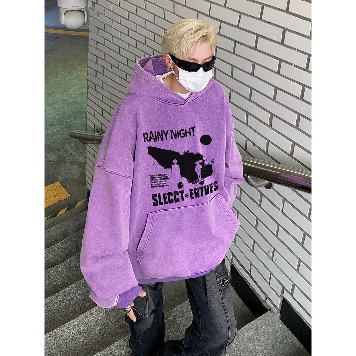 直播品质!23秋冬新品重磅水洗做旧连帽卫衣XZ203-W617-P68.,男装卫衣,星座203