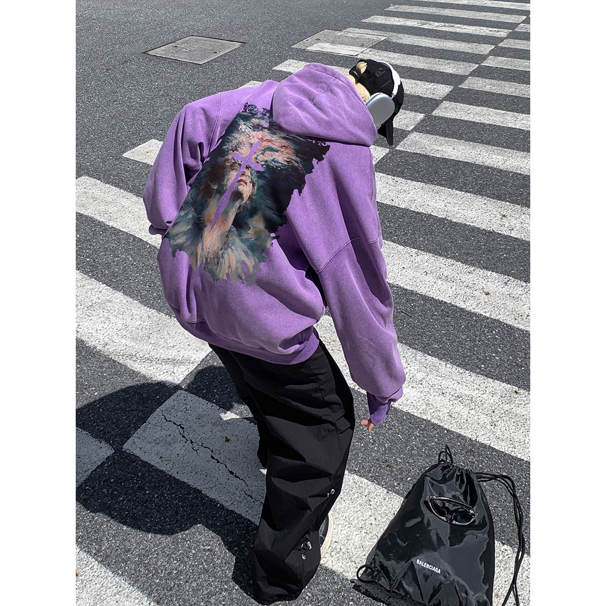 直播品质!秋冬重磅水洗做旧连帽卫衣XZ203-SW639-P68.，男装卫衣，星座203