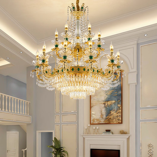 法式轻奢水晶吊灯复式楼别墅大灯