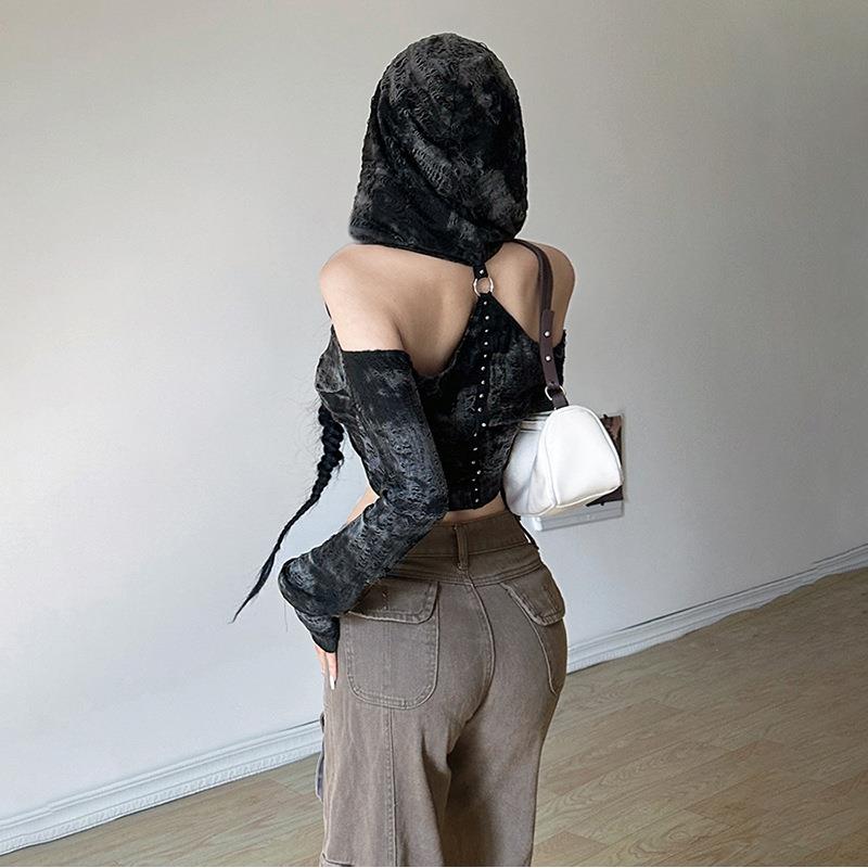 out cut backless slim fashion streetwear solid creativity