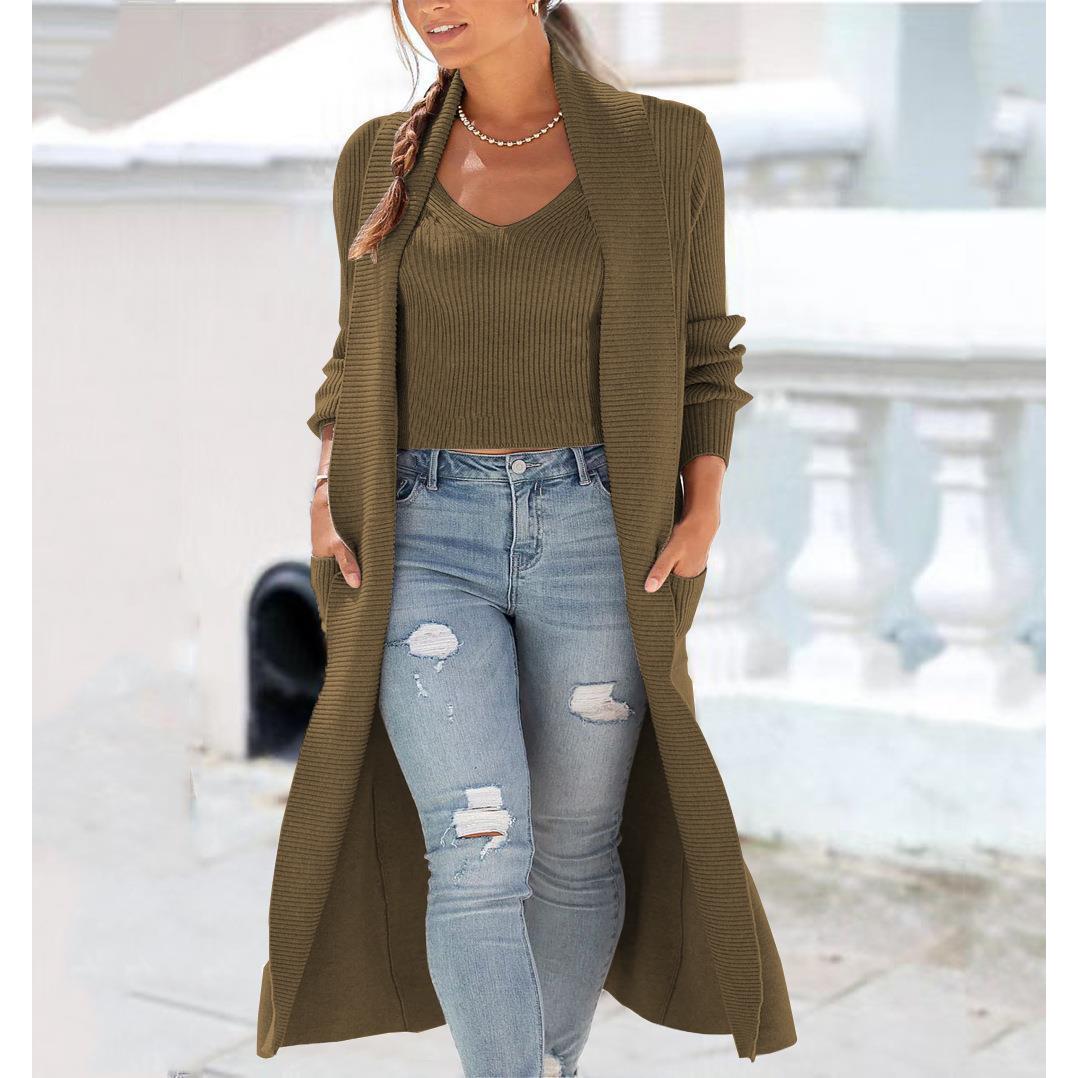 Cardigan Windbreaker Jacket Knitted Loose Sweater Two-piece
