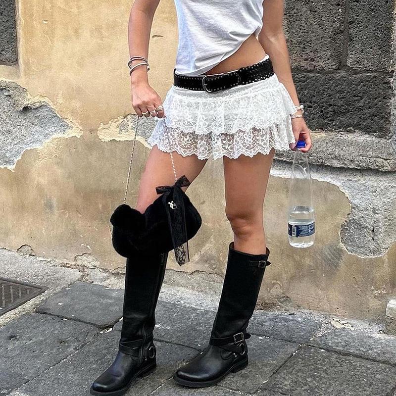 pants miniskirt dance slim sexy girl skirt cake lace double