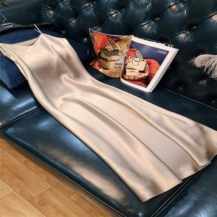 wear plus loose fashionable size neck solid color satin