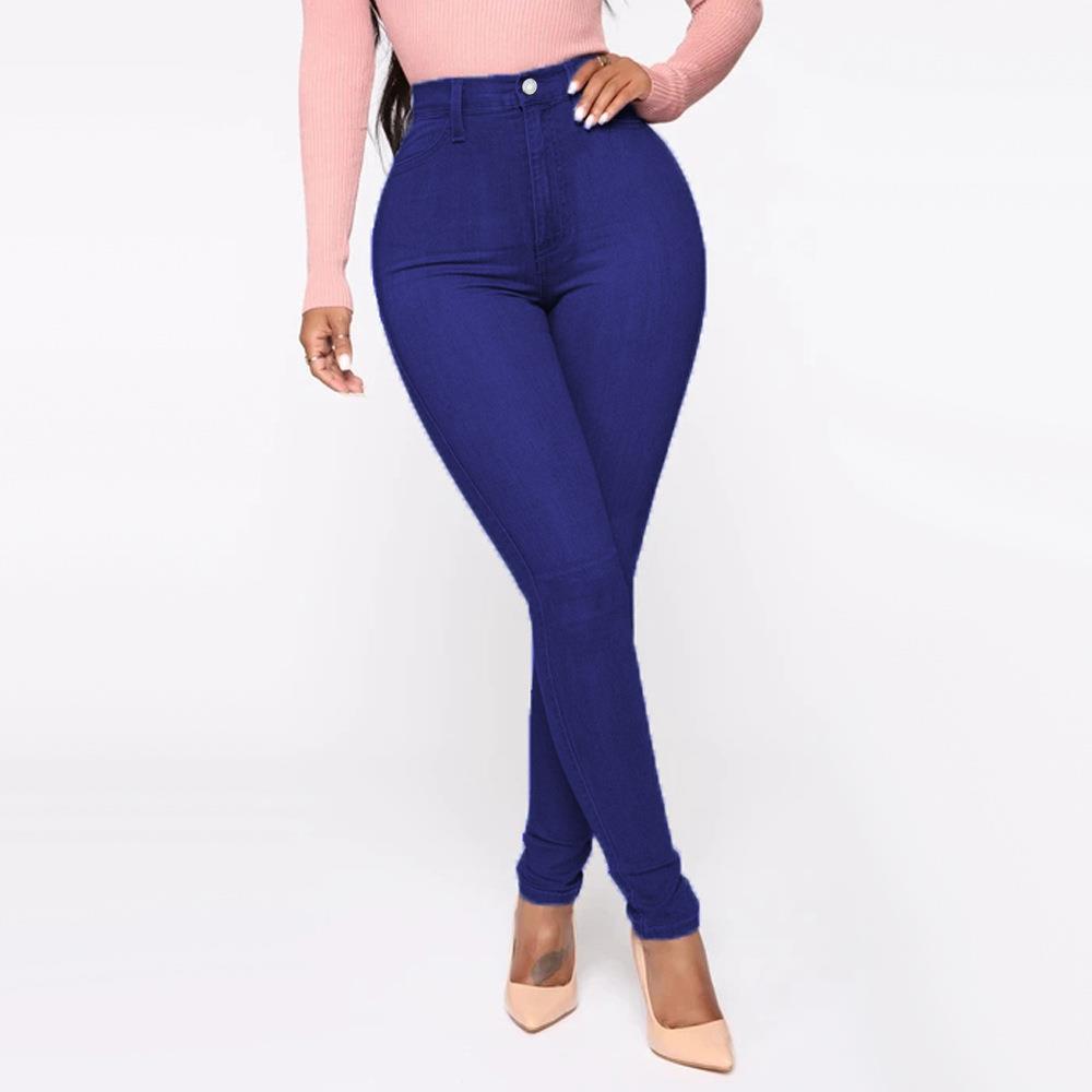 jeans pocket sexy waist size trousers Womens high plus
