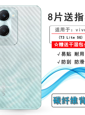 适用vivo T3 Lite 5G手机条纹后膜V2356护盖软膜防灰尘保护贴膜半高清导气磨砂背面膜真机开模同意易贴合精准