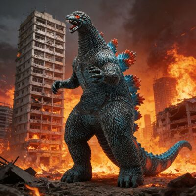 超大软胶哥斯怪兽之王关节手办