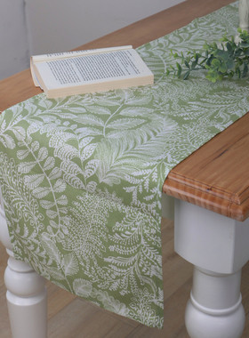 春日气息~ins风绿色植物花卉桌旗小清新餐边柜餐桌茶桌盖布床旗