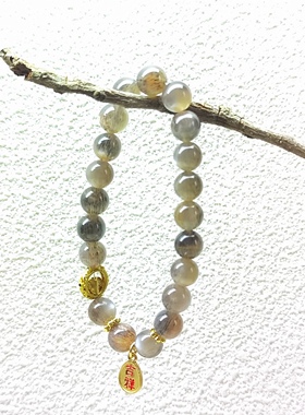 天然灰月光石手链送女友闺蜜礼物