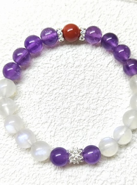 正品天然水晶珠宝紫水晶蓝月光手链闺蜜礼物手串女款招桃花转运