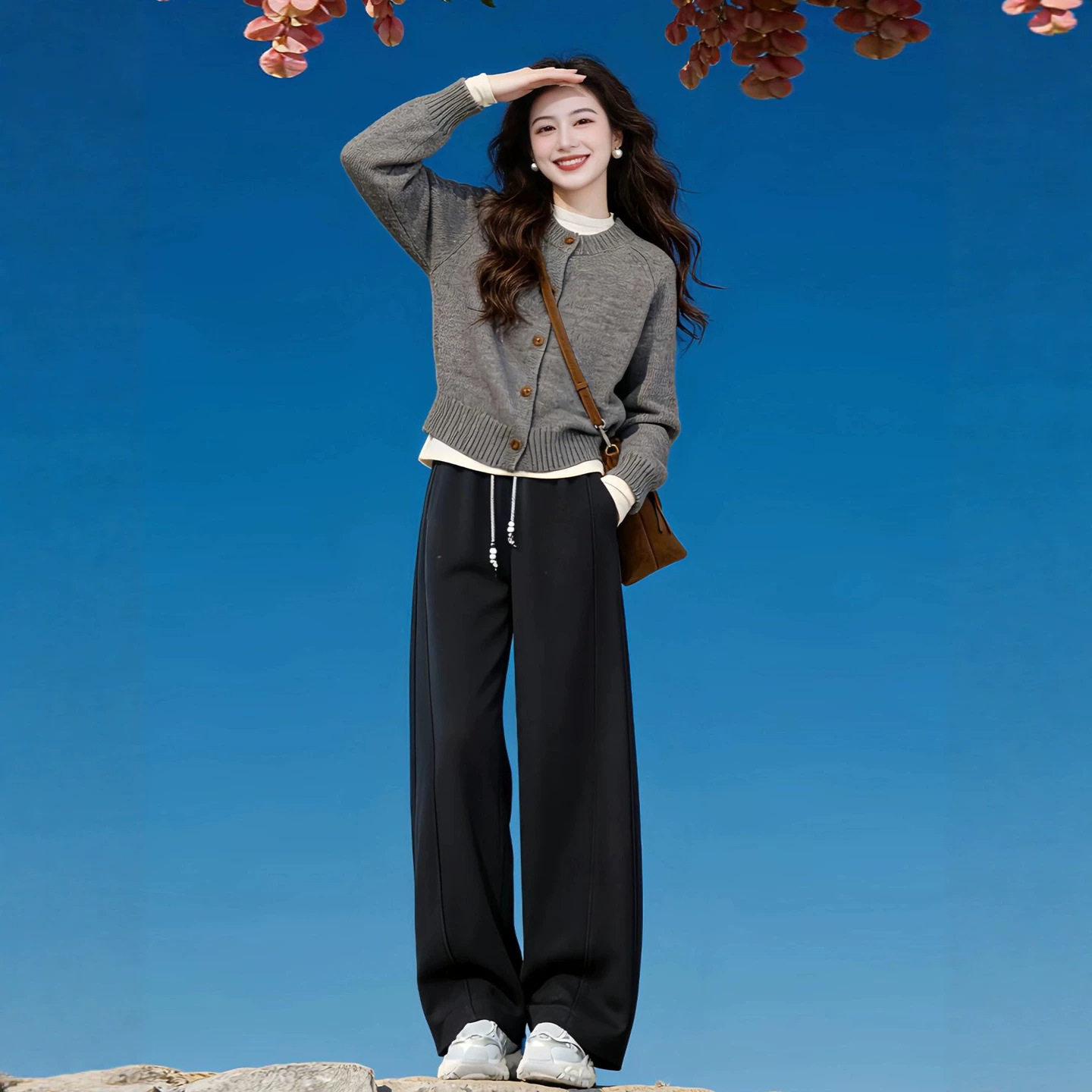 跨境韩版运动服套装女春秋冬季宽松时尚减龄卫衣阔腿裤休闲两件套