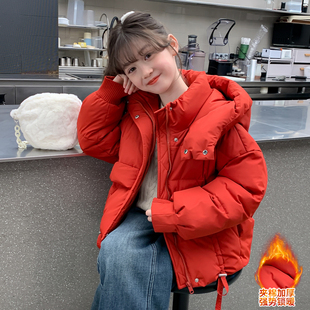 女童冬装棉服2025新款大童女装洋气羽绒棉衣儿童女孩加厚棉袄外套