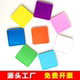 40mm四方形塑料片彩色空白币奖励学生积分币麻将筹码 币教学计数币