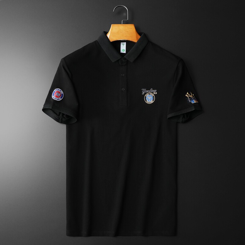 欧货高品质珠地棉2023夏季新款男士短袖POLO衫9916-P75白平铺,男装Polo衫,钱塘6009(原3017)