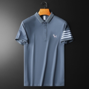 欧货高品质珠地棉2023夏季新款男短袖POLO衫 998805-P75 蓝 平铺,男装Polo衫,钱塘6009(原3017)