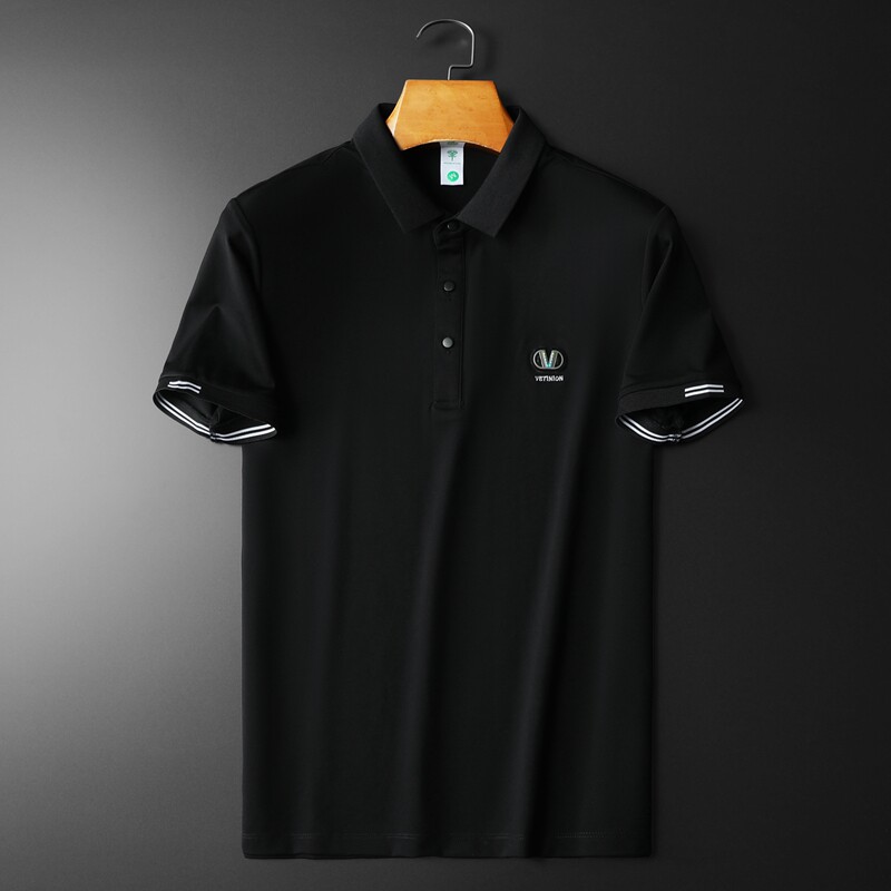 欧货高品质丝光棉2023夏季新款男士短袖POLO衫7635-P75白平铺,男装Polo衫,钱塘6009(原3017)