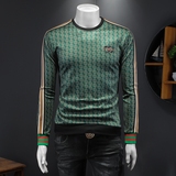 2025假模四季款金丝绒男士圆领潮流刺绣时尚卫衣QT6009-9362-P125，男装卫衣，钱塘6009(原3017)