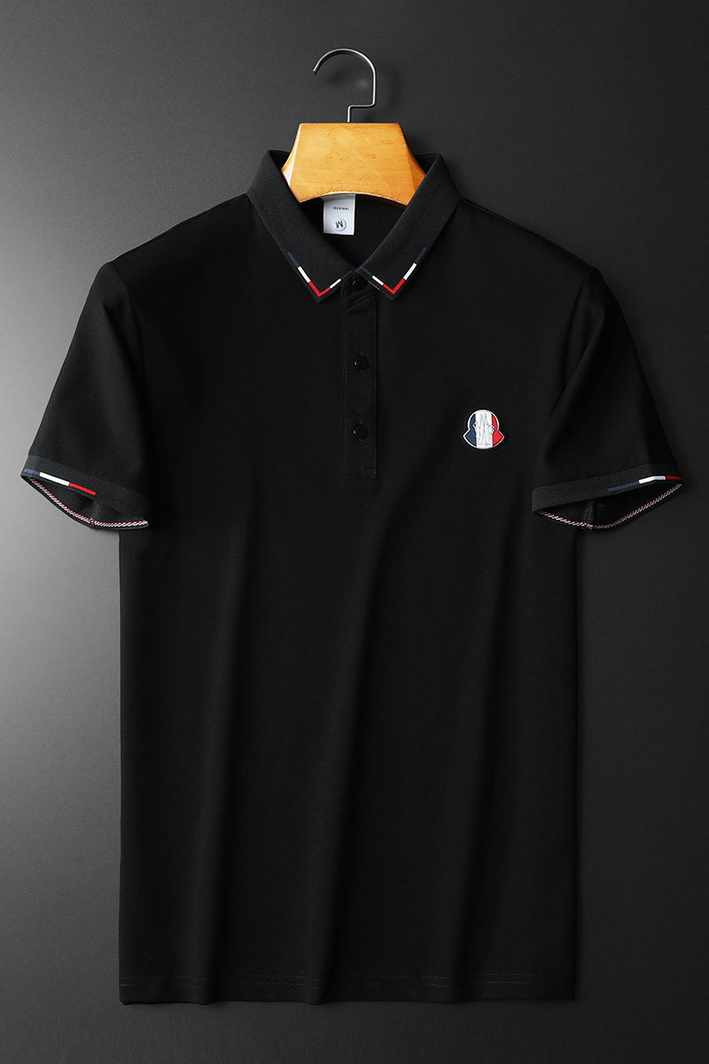 欧货高品质珠地棉2023夏季新款男士短袖POLO衫23825-P70黑平铺,男装Polo衫,钱塘6009(原3017)