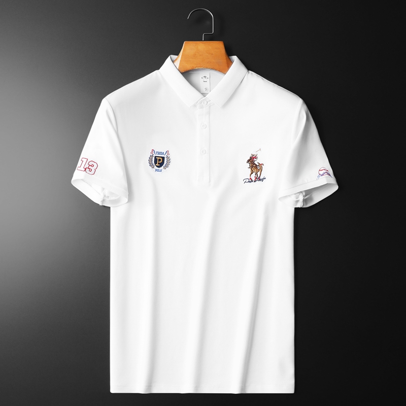 欧货高品质珠地棉2023夏季新款男士POLO衫998803-P75白平铺，男装Polo衫，钱塘6009(原3017)