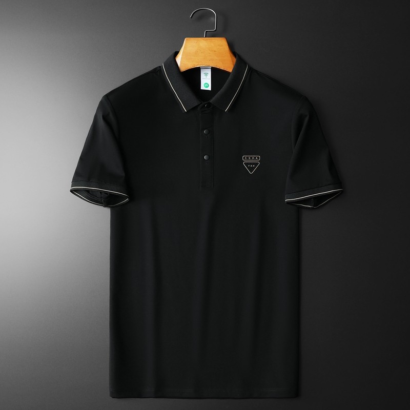 欧货高品质丝光棉2023夏季新款男士短袖POLO衫672-P75白平铺,男装Polo衫,钱塘6009(原3017)