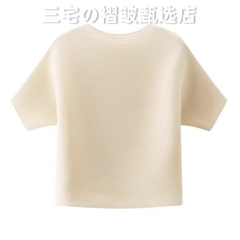 三宅风系列褶皱短袖简约T恤上衣