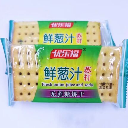 优乐福鲜葱汁苏打饼干咸味饼干早餐零食点心棋牌室学校
