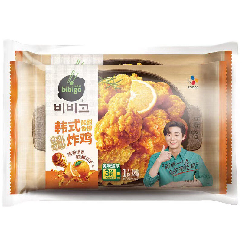 必品阁韩式炸鸡(酸甜香橙)200g*2 鸡肉 鸡块 鸡胸肉 鸡米花 微波怎么看?