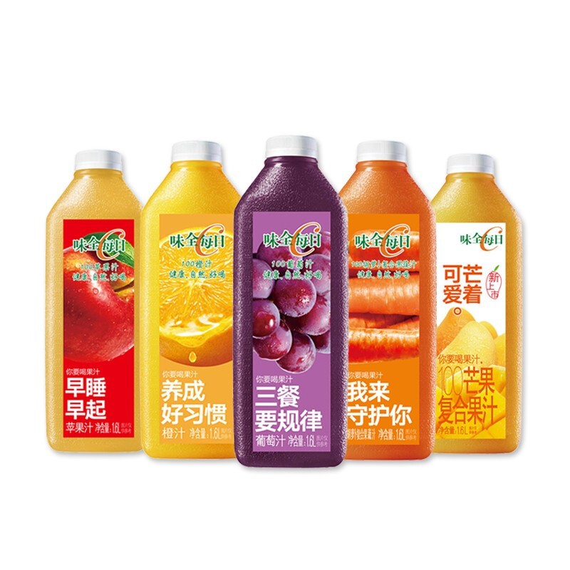 味全每日c水果汁1.6L鲜橙汁饮料整箱大瓶家庭装1600ml李现同款 咖啡/麦片/冲饮 纯果蔬汁/纯果汁 原图主图