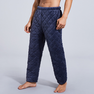 中老年人东北珊瑚绒夹棉裤子男冬