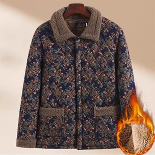 7080岁婆婆冬天开衫 外套棉服妈妈保暖加厚棉衣中老年御寒蓄热女装