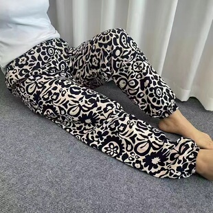 中年妇女防蚊睡裤 加大码 妈妈束脚裤 长裤 子纯棉绸阿姨休闲时尚 夏季