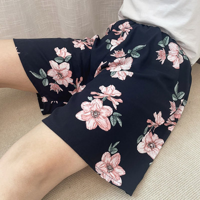 老太太纯棉绸宽松大码阔腿裤老人夏季短裤女奶奶五分居家睡裤外穿