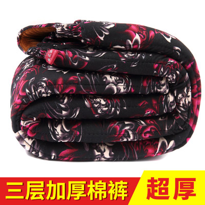 冬款超厚中老年女棉裤弹力高腰深裆妈妈驼绒睡裤男婆婆裤加绒加厚