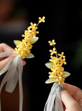 发饰精致可爱双马尾桂花边夹古风