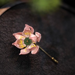 胸针女非遗手工缠花荷花高端精致胸花国风古典服装 新中式 配饰别针