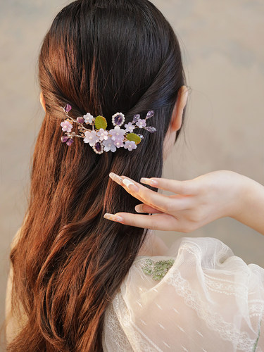 陌上芊侧边夹天然石古风原创设计