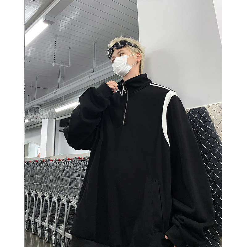 半拉链立领卫衣男季新款撞色设计感小众宽松休闲1401-W3003-P45,男装卫衣,星座1401