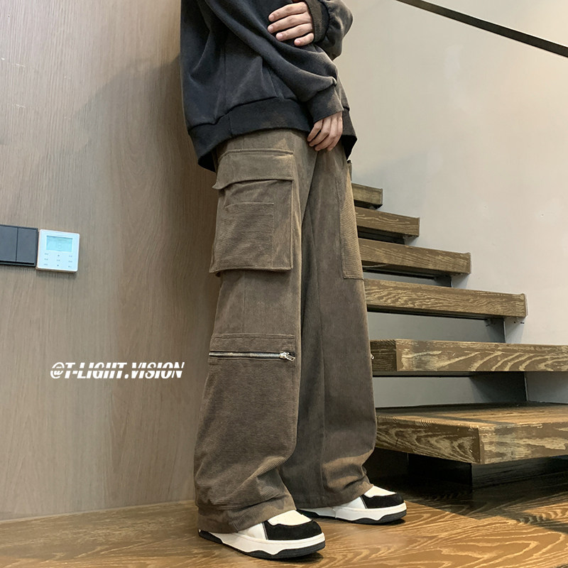26年春季新款灯芯绒高街潮款直筒宽松休闲裤1401-K086-P50控78,男装休闲裤,星座1401