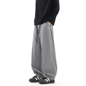 美式休闲裤男直筒裤宽松抽绳长裤简约百搭阔腿裤1401-K170-P28，男装休闲裤，星座1401