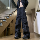 春季青少年新款港风韩版宽松休闲工装长裤1401-K121-P40控68，男装工装外套，星座1401