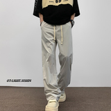 25年夏季轻薄休闲直筒长裤冰丝宽松阔腿裤潮1401-K117-P30控48，男装休闲裤，星座1401