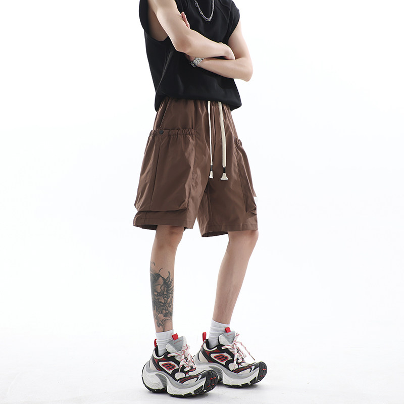 高品质夏季新款港风宽松五分男士工装短裤潮款1401-DK74-P30控48,男装牛仔裤,星座1401
