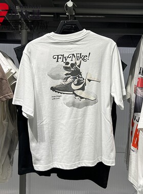 Nike耐克女装2026夏背面印花图案刺绣小勾宽松短袖T恤 IR7589-121