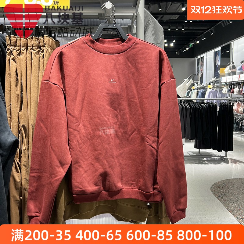 耐克男装加绒圆领运动卫衣套头衫