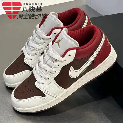 耐克大童鞋2026新年款马年限定JORDAN AJ1棕红复古板鞋IR7600-211