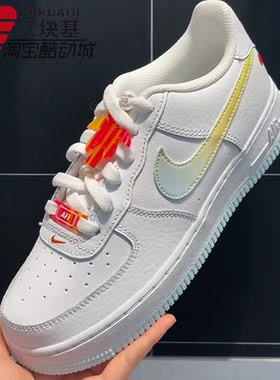 Nike耐克大童女鞋2025夏AF1空军一号炫彩时尚休闲板鞋 IB8890-191